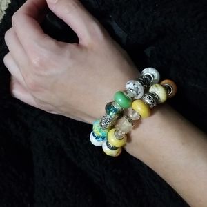 European glass beads + 925 silver